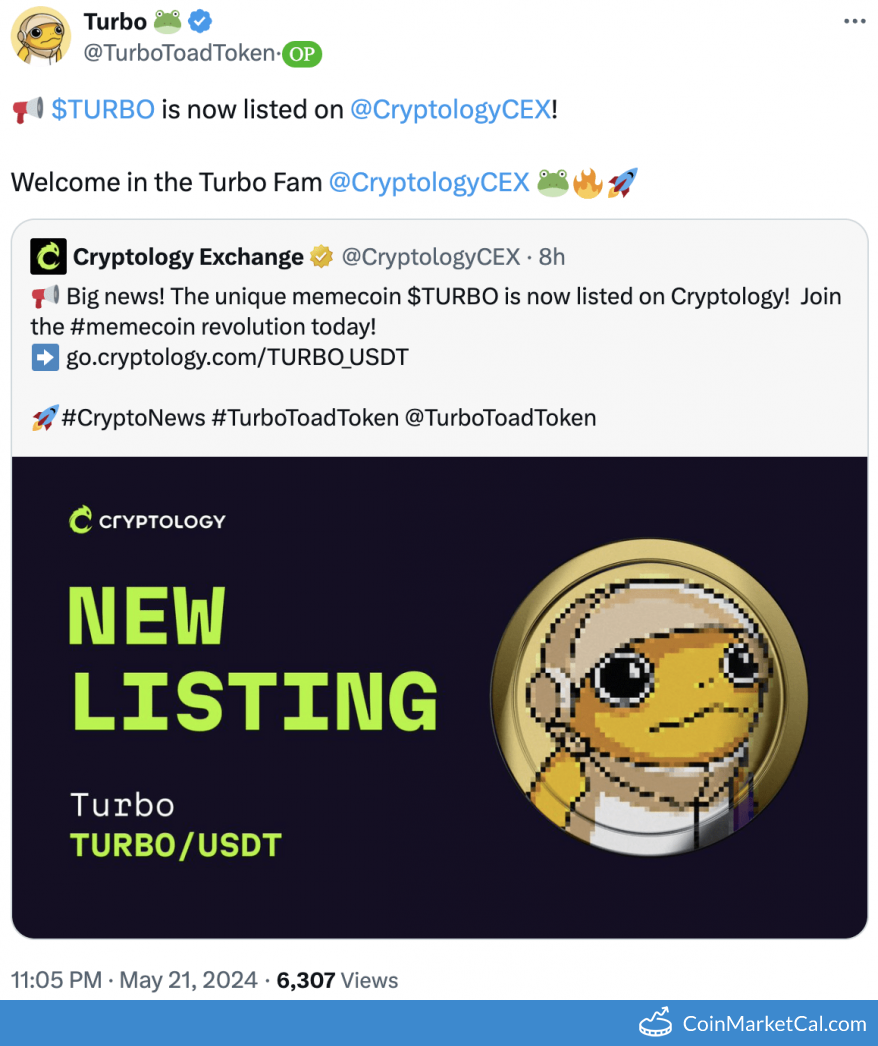 Turbo (TURBO) - Листинг Cryptology