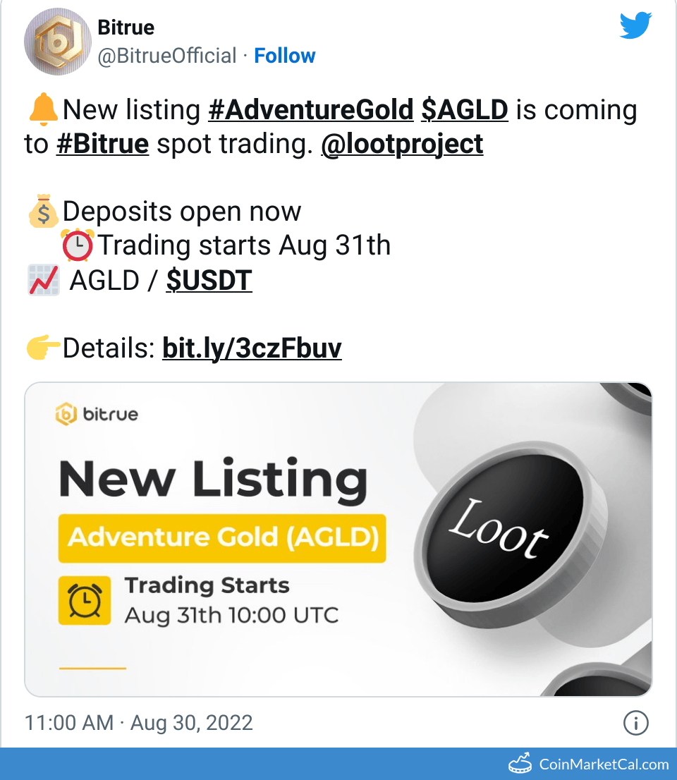 AGLD Adventure Gold Price Today, Live Coin Chart & USD/USDT Rates | DropsTab