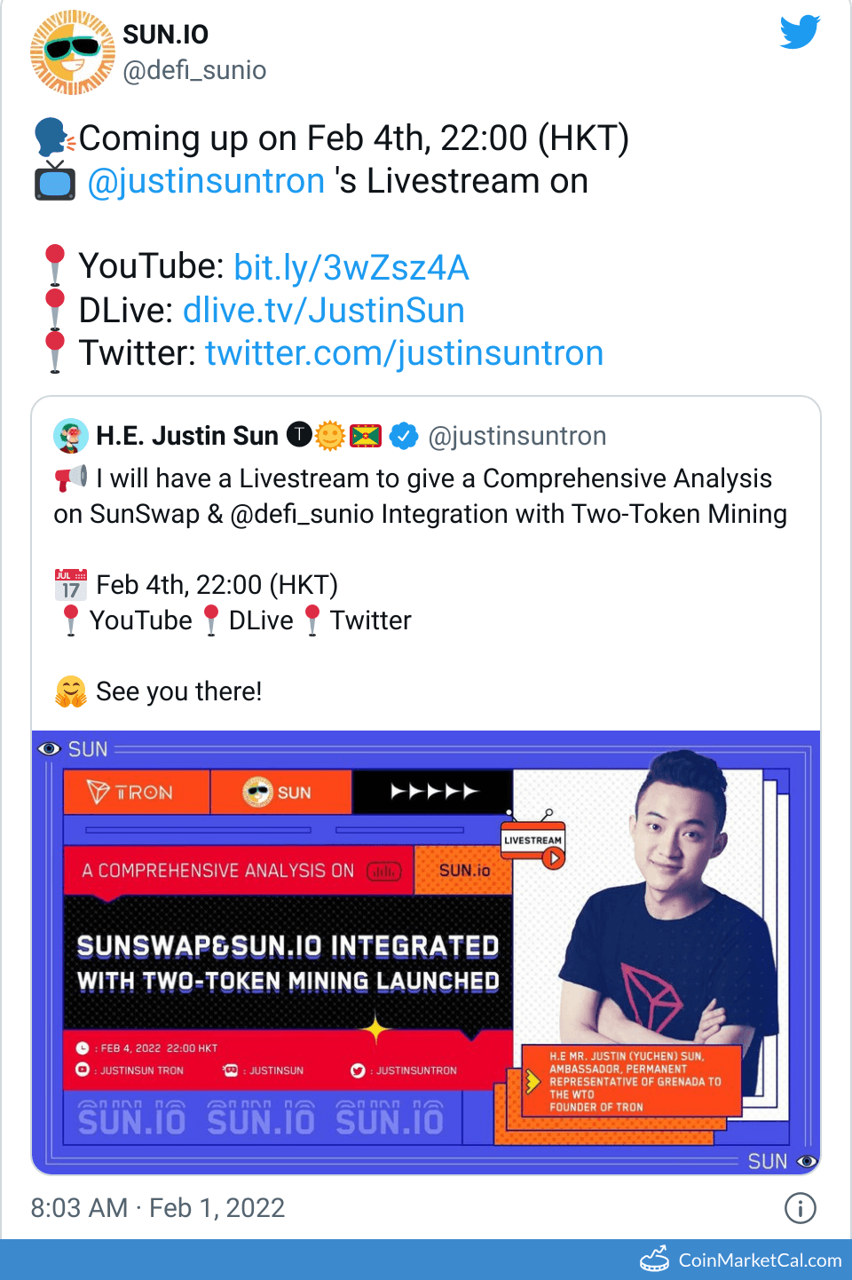 Токен sun. Токен sun