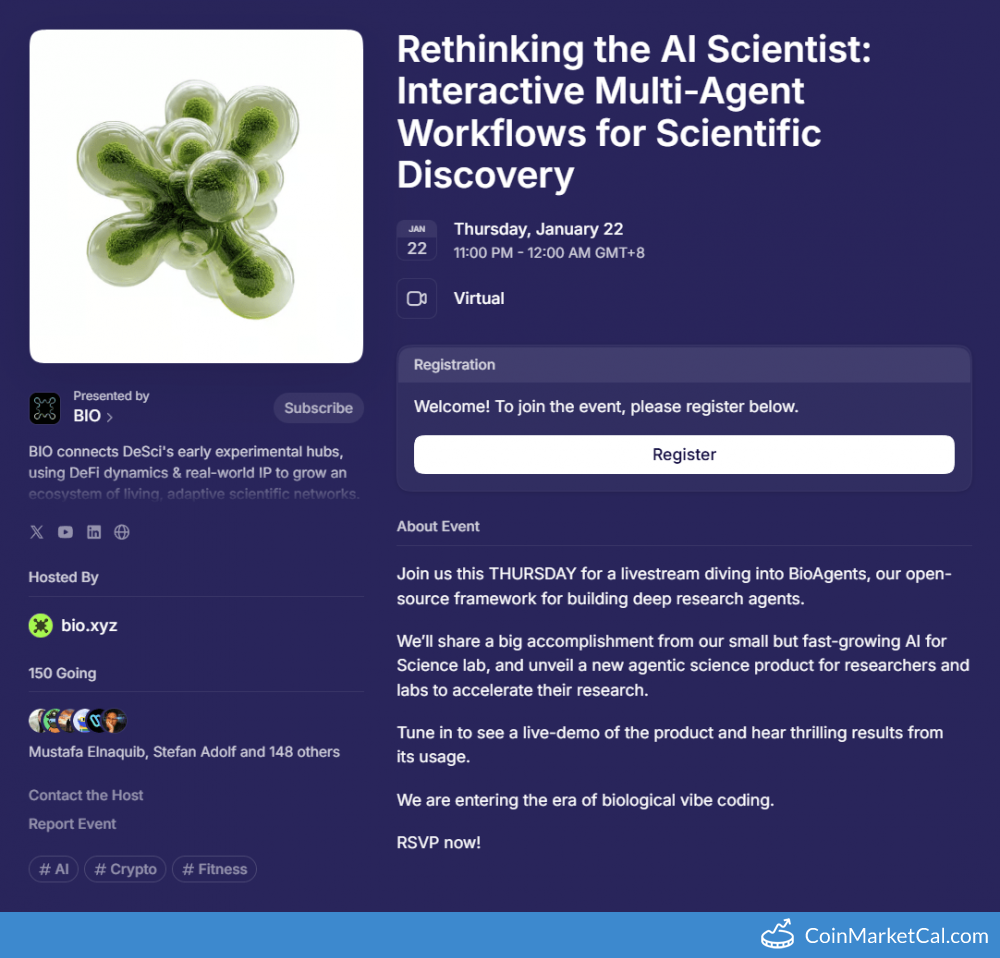 Bio Protocol (BIO): Livestream Product Reveal (Jan 22, 2026) | CoinMarketCal