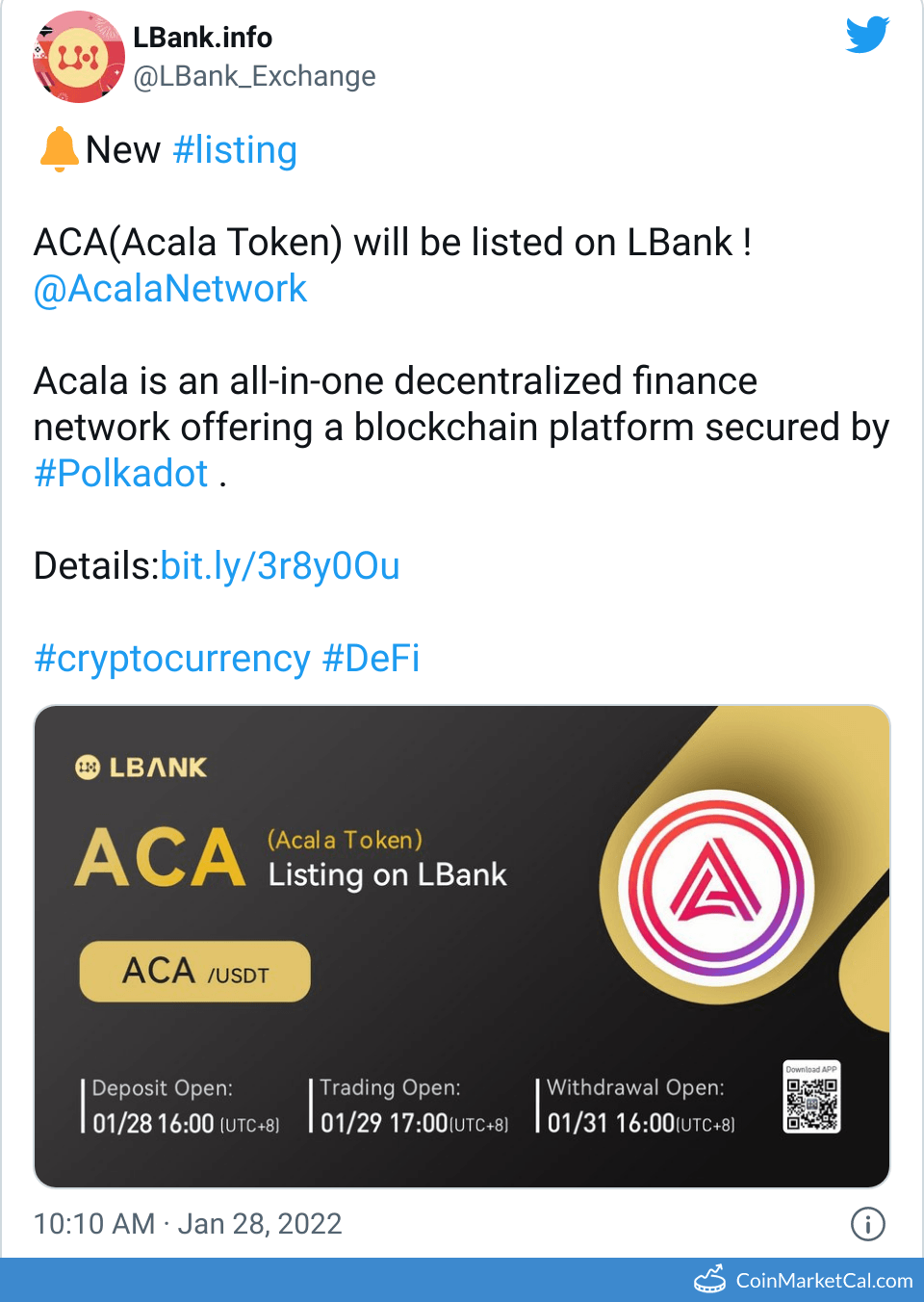 ACA Acala Price Today, Live Coin Chart & USD/USDT Rates | DropsTab