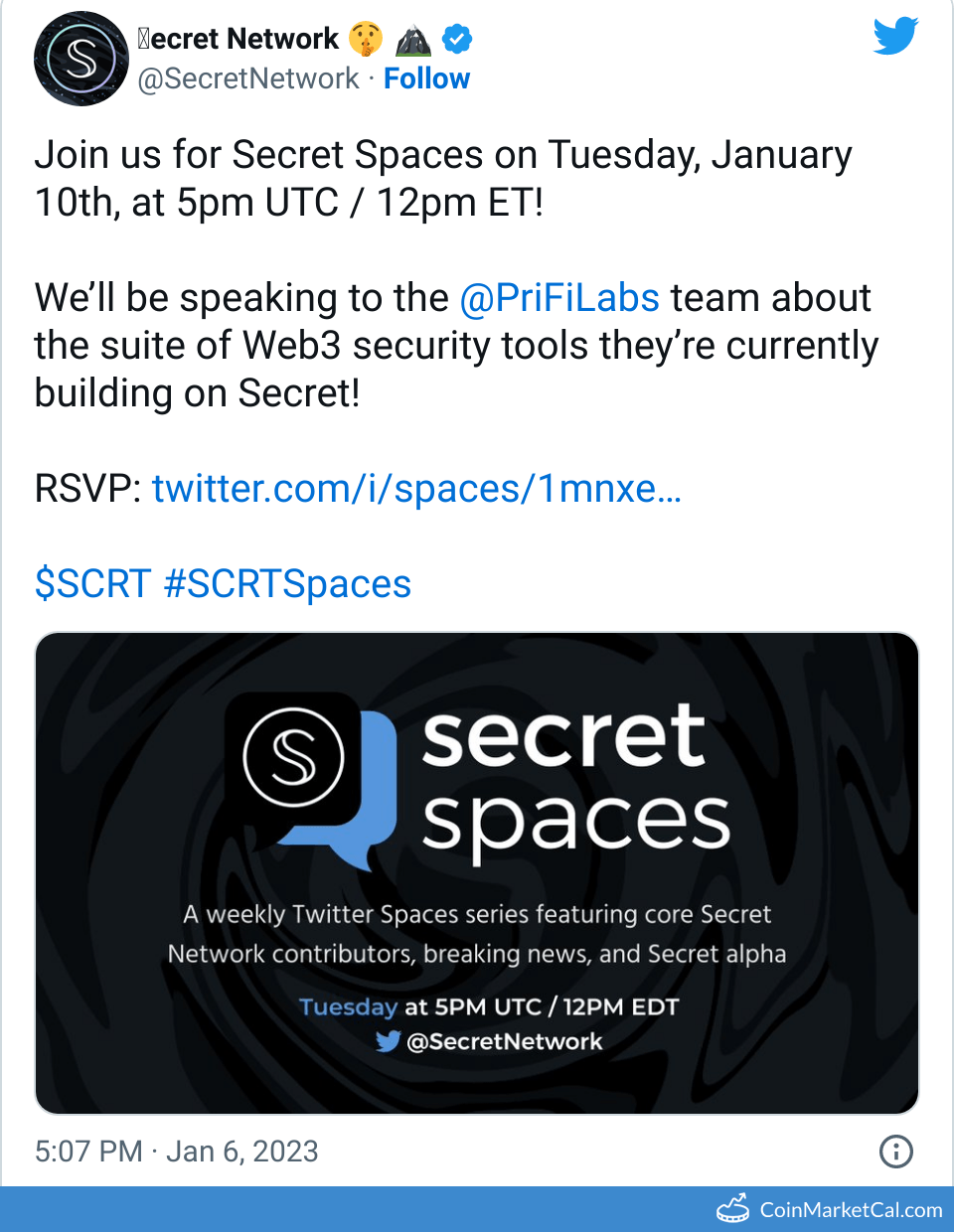 SCRT Secret Price Today, Live Coin Chart & USD/USDT Rates | DropsTab