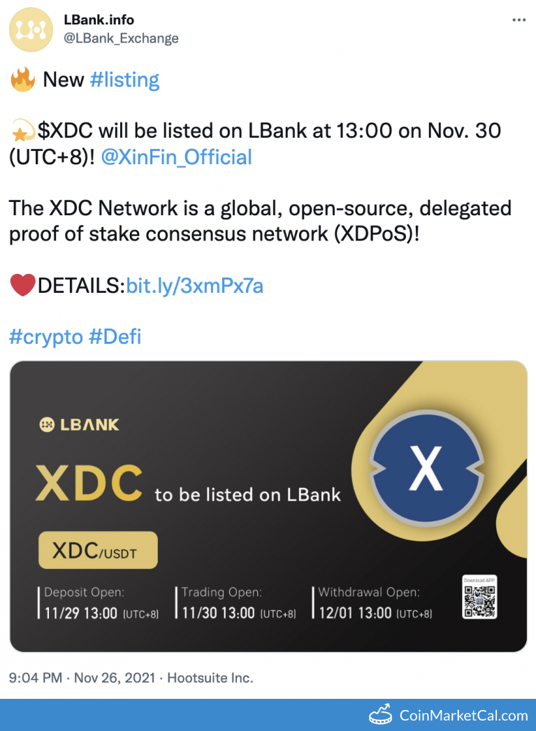 XDC XDC Network Price Today, Live Coin Chart & USD/USDT Rates | DropsTab