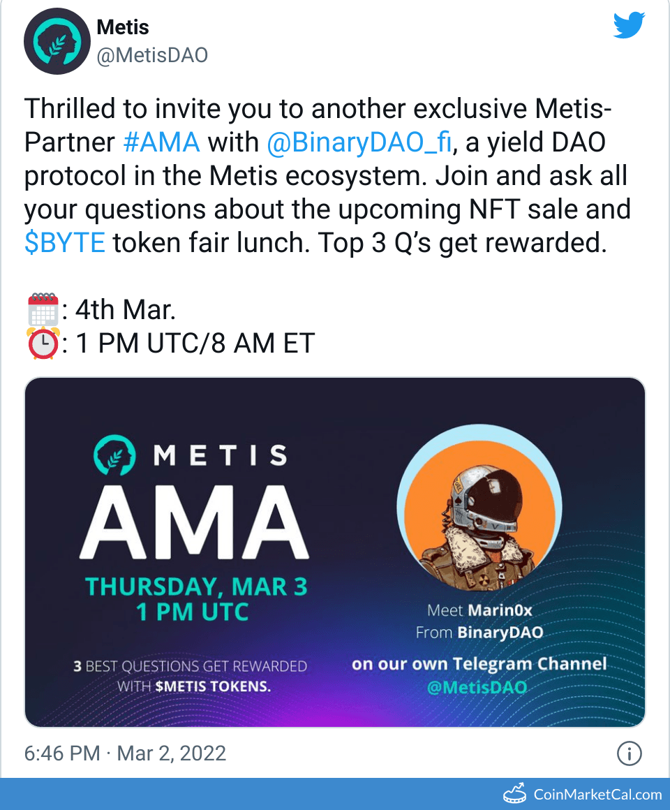 METIS Metis Price Today, Live Coin Chart & USD/USDT Rates | DropsTab