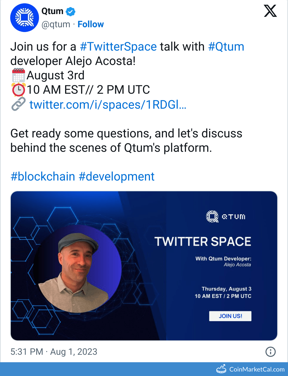 Qtum (QTUM) - Twitter Spaces