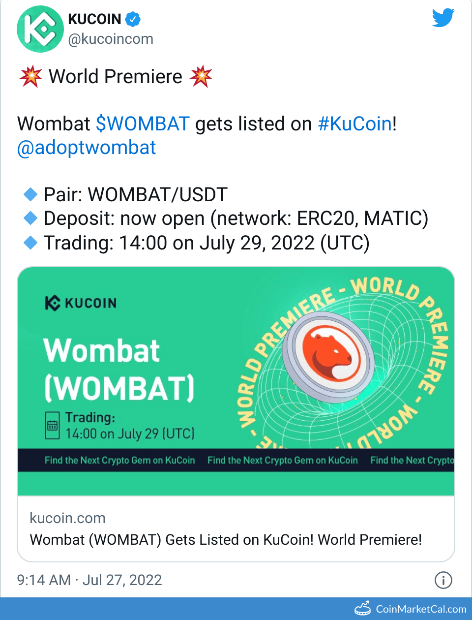 Wombat KuCoin Listing