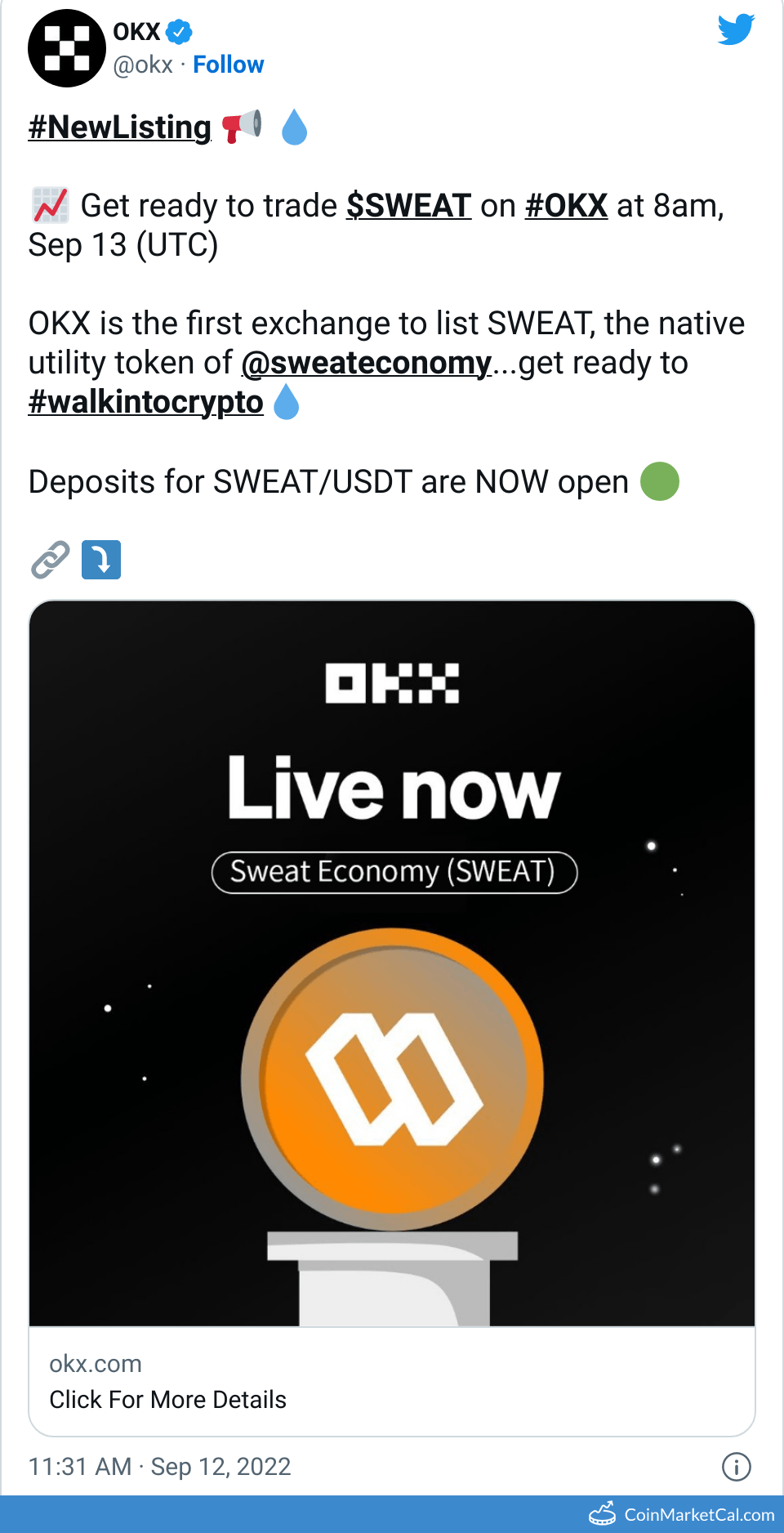 SWEAT SWEAT Token Unlocks, Vesting Schedule & Tokenomics | DropsTab