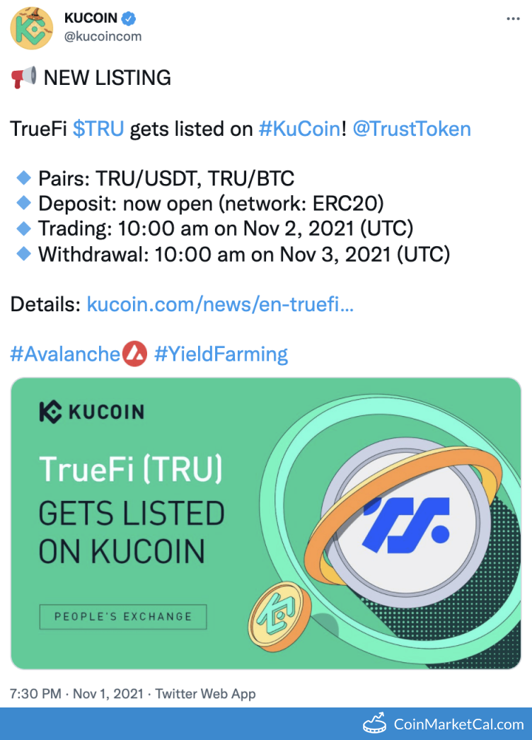 TRU TrueFi Price Today, Live Coin Chart & USD/USDT Rates | DropsTab