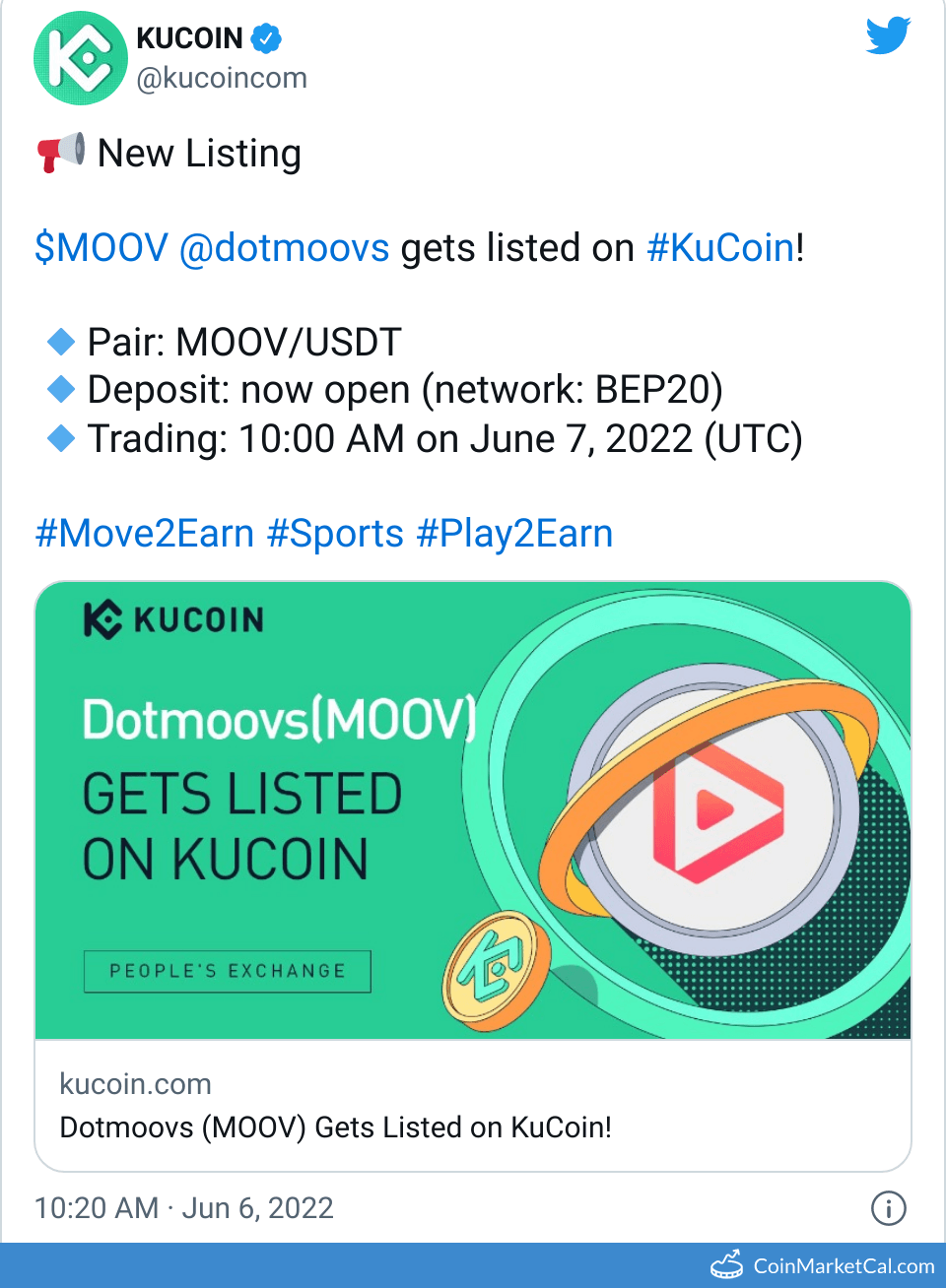 dotmoovs KuCoin Listing