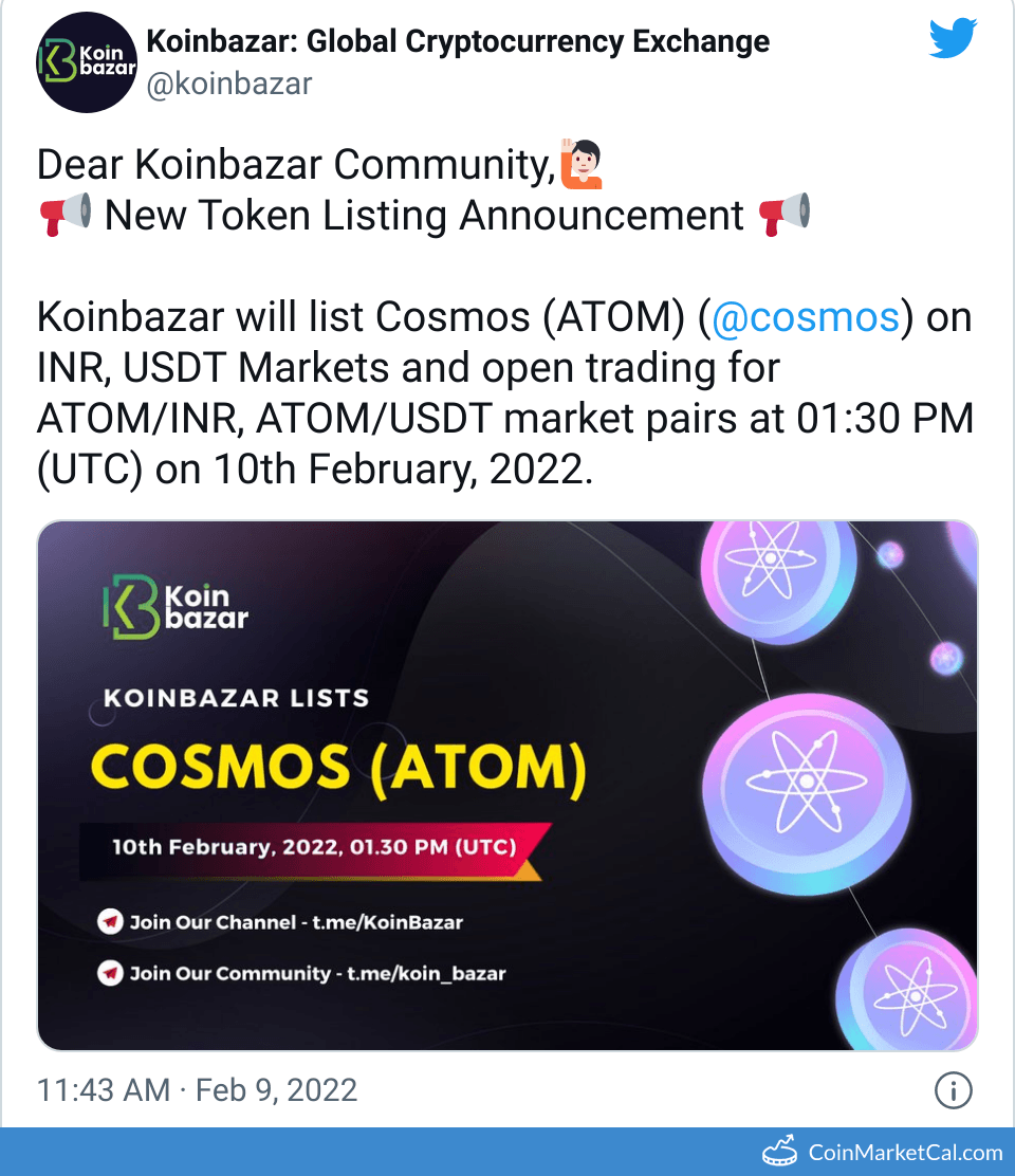 ATOM Cosmos Hub Price Today, Live Coin Chart & USD/USDT Rates | DropsTab
