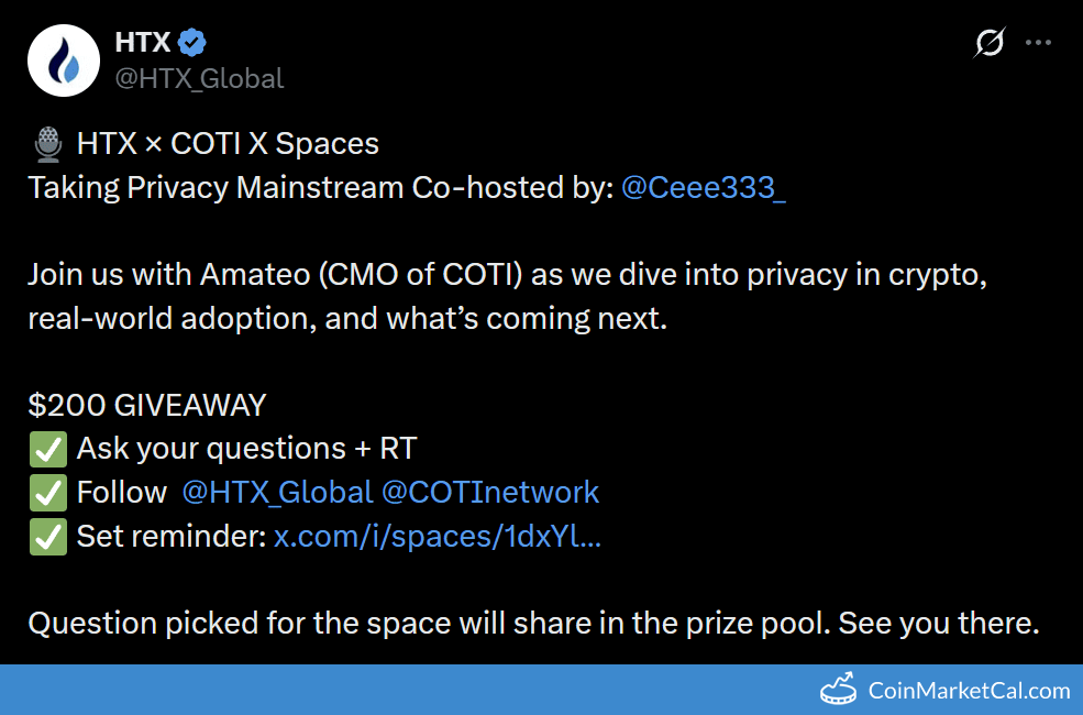 HTX & COTI X Space announcement