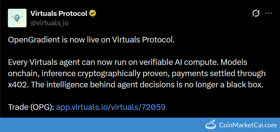 OpenGradient on Virtuals announcement