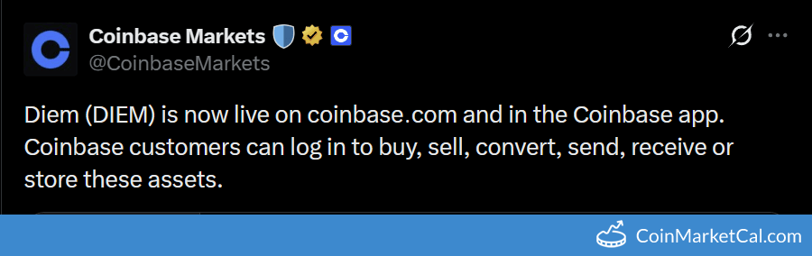 Coinbase Listing announcement