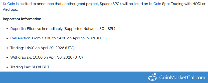 KuCoin Listing announcement
