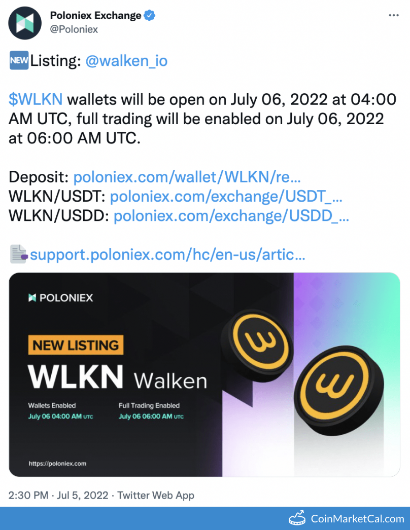 WLKN Walken Price Today, Live Coin Chart & USD/USDT Rates | DropsTab