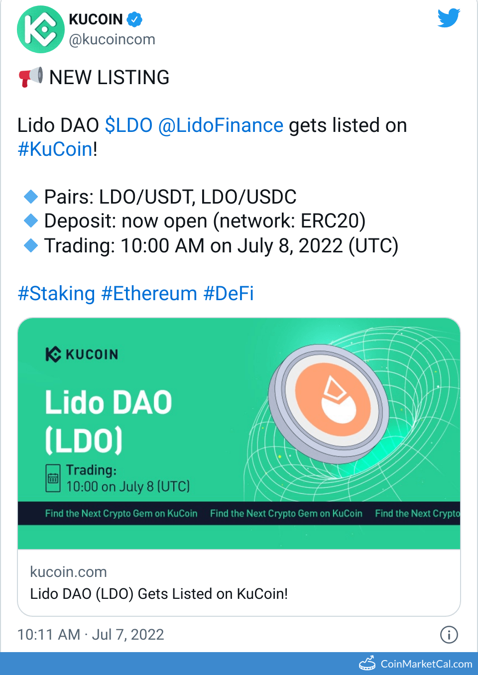 Lido DAO KuCoin Listing