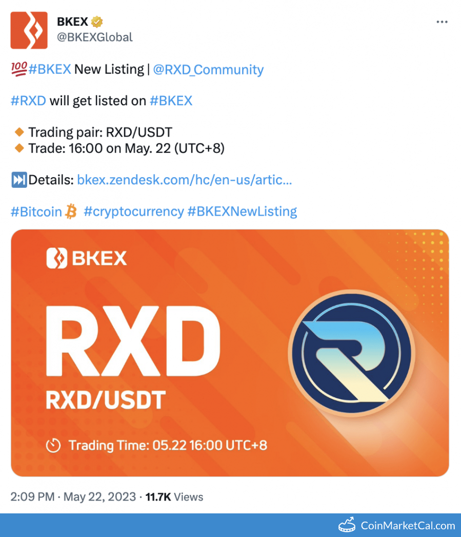 Radiant (RXD) - BKEX Listing