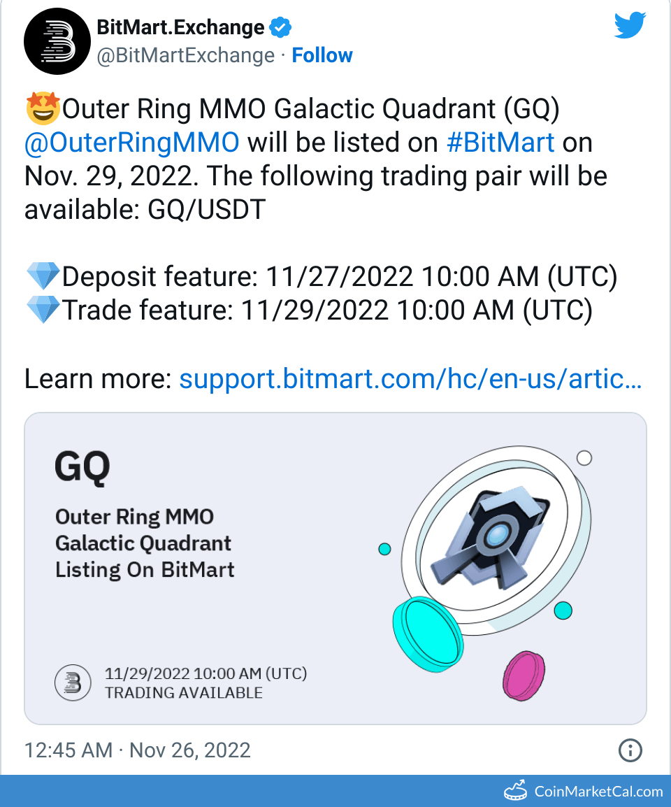 GQ Blink Galaxy Price Today, Live Coin Chart & USD/USDT Rates | DropsTab