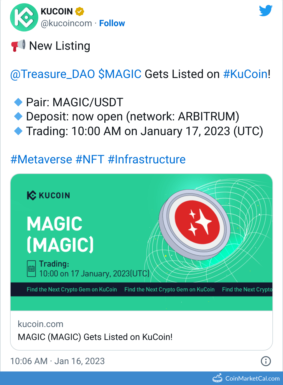 MAGIC Treasure Price Today, Live Coin Chart & USD/USDT Rates | DropsTab