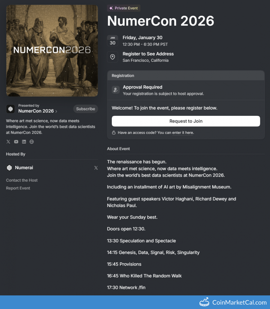 General Event (CRYPTO) Events. Next: WallStreetBets Live (Jan 28) |  CoinMarketCal