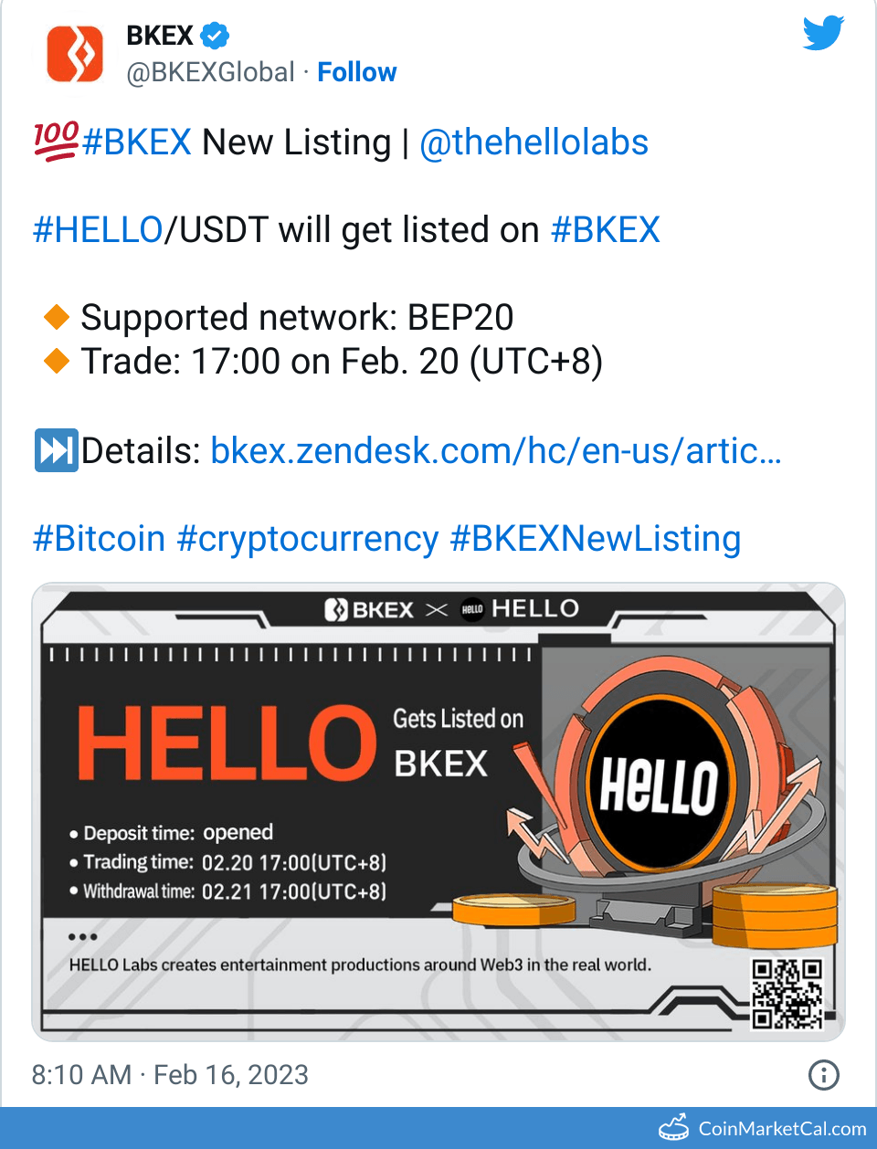 HELLO HELLO Labs Price Today, Live Coin Chart & USD/USDT Rates | DropsTab