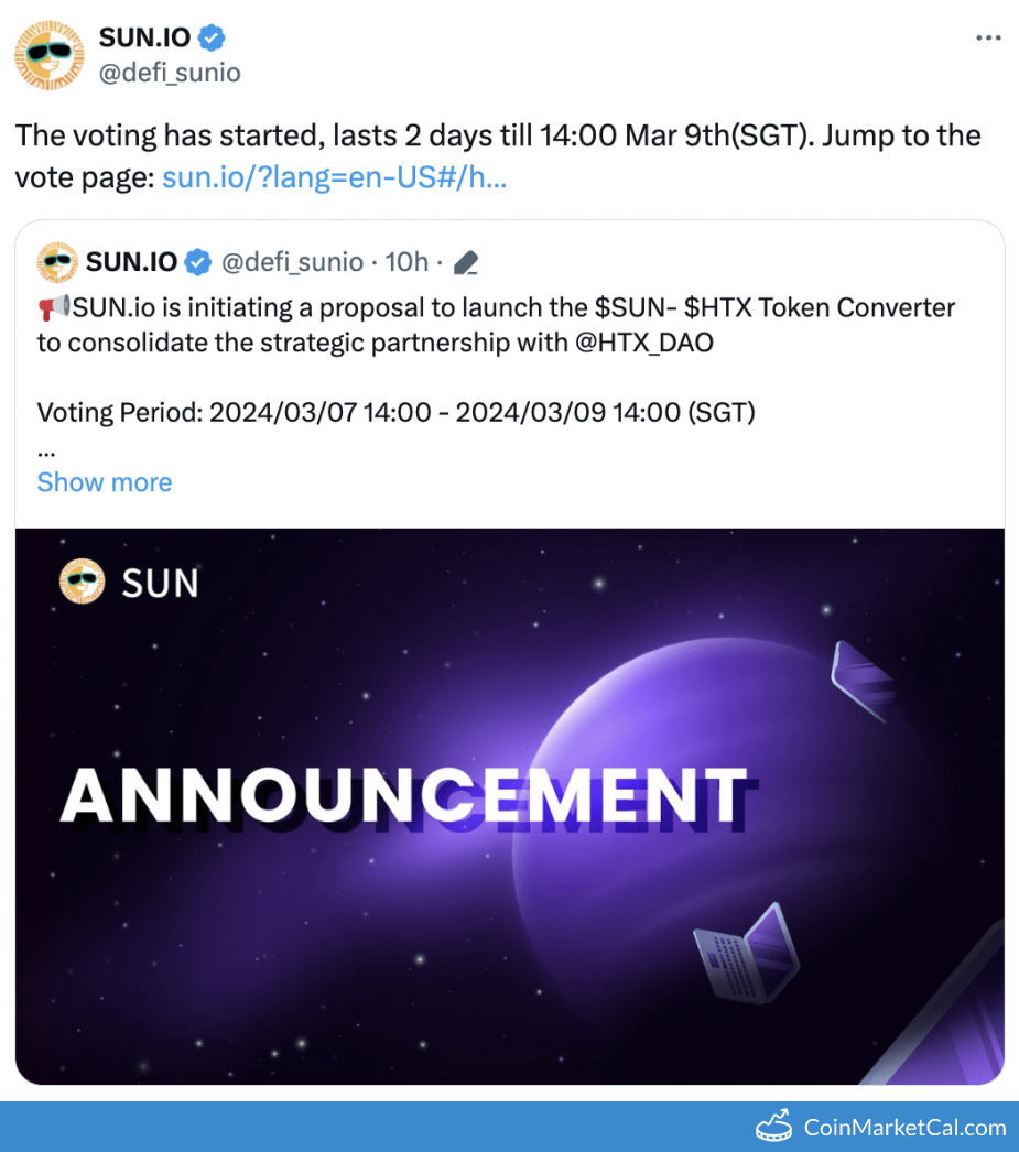 Токен sun. Токен sun