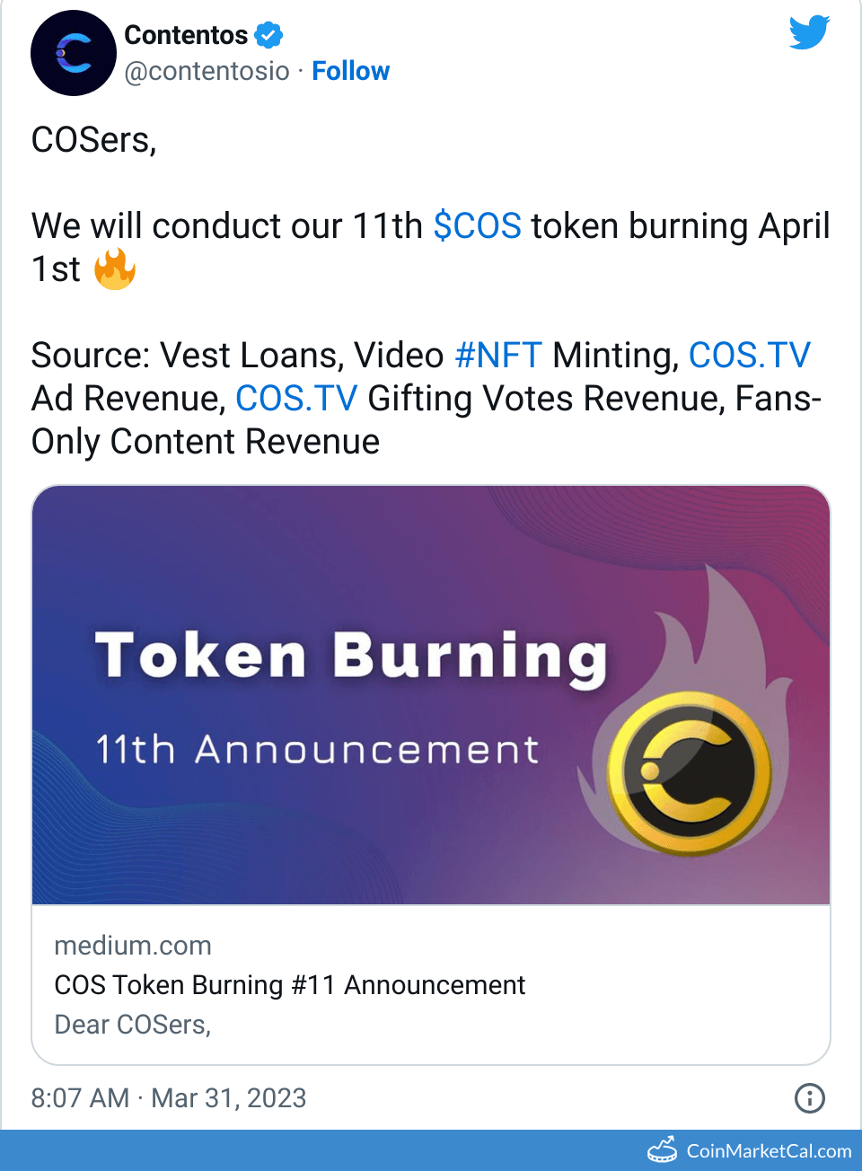 Token burning. Token burning
