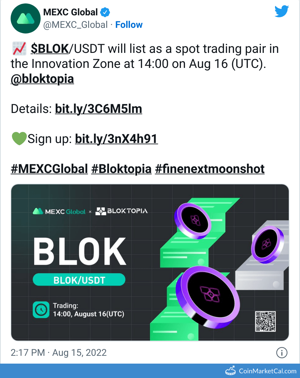 BLOK Bloktopia Price Today, Live Coin Chart & USD/USDT Rates | DropsTab
