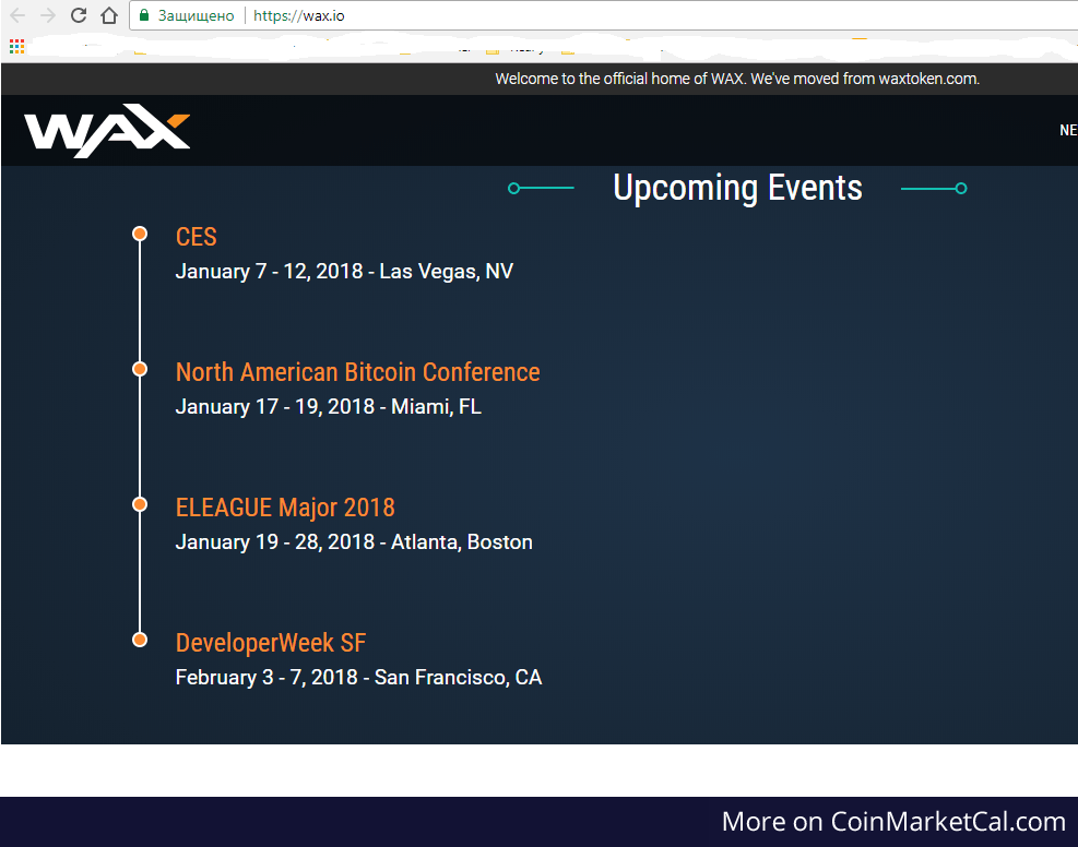 WAX (WAXP) ELEAGUE Major 2018