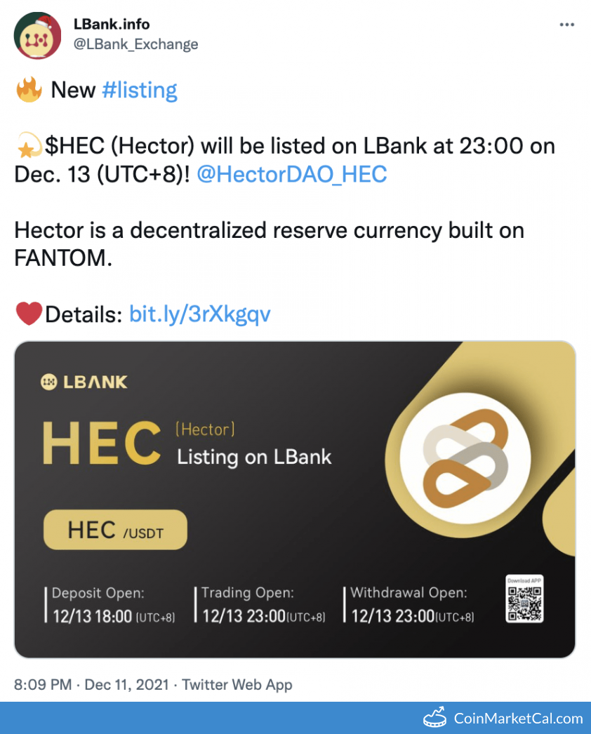 HEC Hector Finance Price Today, Live Coin Chart & USD/USDT Rates | DropsTab
