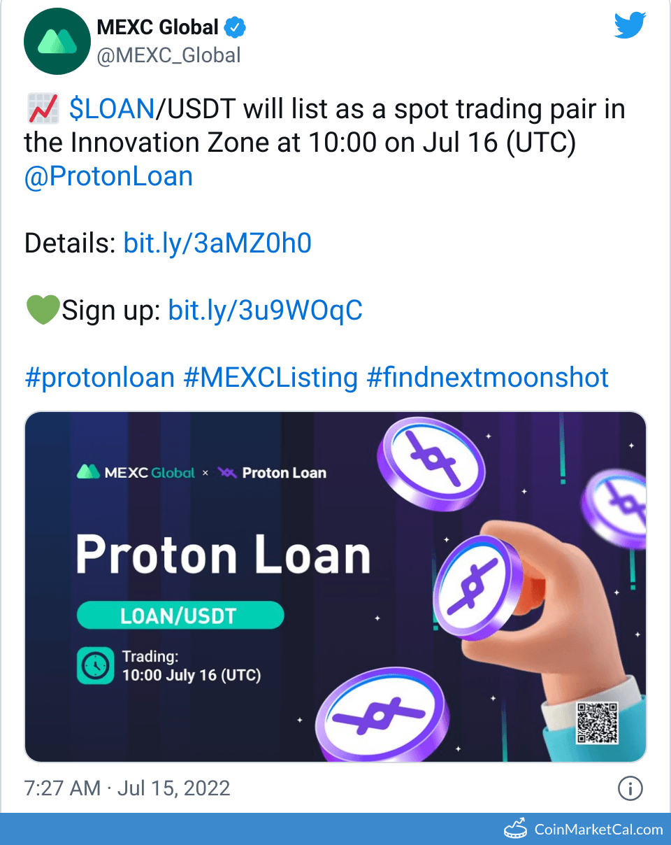 Proton Loan MEXC Global Listing