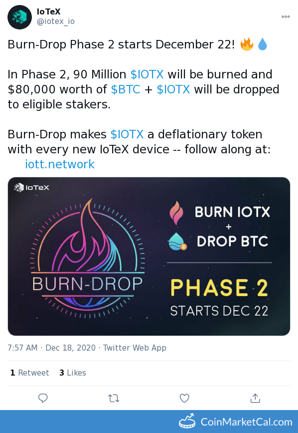 Iotex Iotx Burn Drop Phase 2