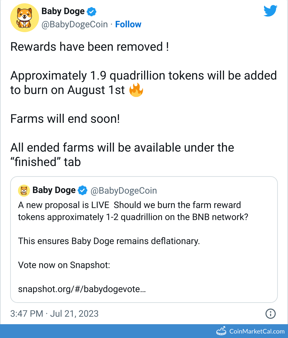 BABYDOGE Baby Doge Coin Price Today, Live Coin Chart & USD/USDT Rates |  DropsTab