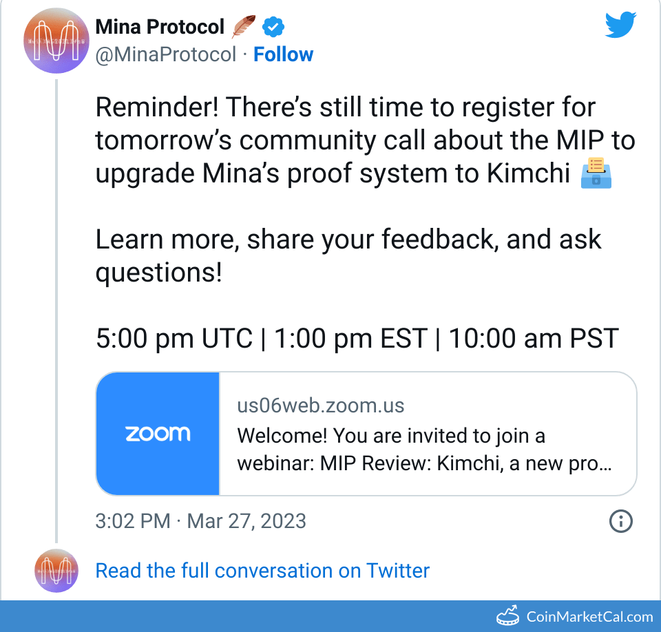 MINA Mina Protocol Price Today, Live Coin Chart & USD/USDT Rates | DropsTab