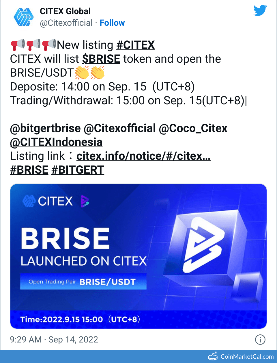 BRISE Bitgert Price Today, Live Coin Chart & USD/USDT Rates | DropsTab